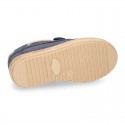 WASHED Cotton Canvas kids Boat shoes espadrille style laceless.