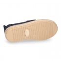 JEANS Cotton Canvas kids Moccasin shoes espadrille style with elastic band.