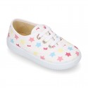 Cotton canvas Kids Bamba shoes with sweet MULTICOLOR STARS design.