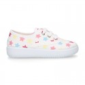 Cotton canvas Kids Bamba shoes with sweet MULTICOLOR STARS design.