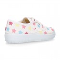 Cotton canvas Kids Bamba shoes with sweet MULTICOLOR STARS design.