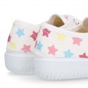 Zapatilla o Bamba niños en lona con ESTRELLAS MULTICOLOR.