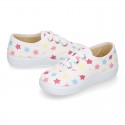 Cotton canvas Kids Bamba shoes with sweet MULTICOLOR STARS design.