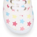 Zapatilla o Bamba niños en lona con ESTRELLAS MULTICOLOR.