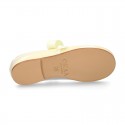 Patent leather Girl Little Angel style ballet flat shoes in pastel colors.