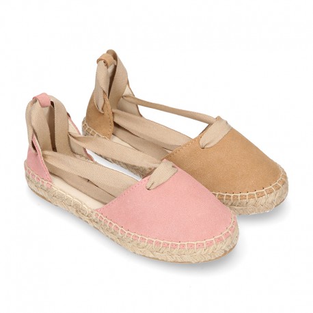 CEREMONY Girl Suede leather espadrilles shoes Valenciana style.