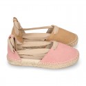 CEREMONY Girl Suede leather espadrilles shoes Valenciana style.