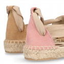 CEREMONY Girl Suede leather espadrilles shoes Valenciana style.