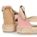 CEREMONY Girl Suede leather espadrilles shoes Valenciana style.