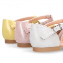 METAL SUEDE leather Mary Janes Jelly shoes design with buckle fastening.