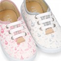 Cotton canvas Kids Bamba shoes with sweet AIR BALLOONS design.