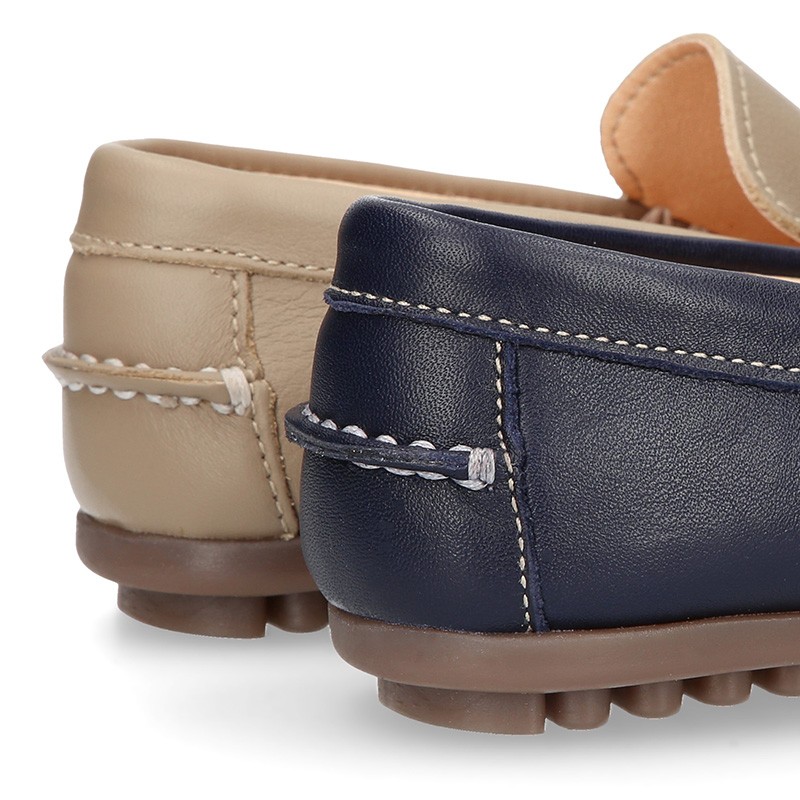 EXTRA SOFT nappa leather Kids Moccasin shoes with tassels. D249B