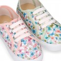 BUTTERFLY cotton canvas design tennis shoes for kids .