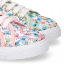 BUTTERFLY cotton canvas design tennis shoes for kids .