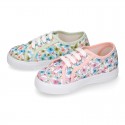 BUTTERFLY cotton canvas design tennis shoes for kids .