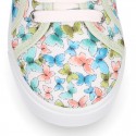 BUTTERFLY cotton canvas design tennis shoes for kids .