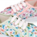 BUTTERFLY cotton canvas design tennis shoes for kids .