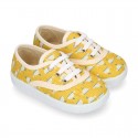 Cotton canvas Kids Bamba shoes with sweet WHALES design.