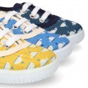Cotton canvas Kids Bamba shoes with sweet WHALES design.