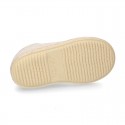 METAL LINEN canvas Kids Laces up shoes espadrille style with ties closure.