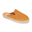 Women suede leather CLOG style espadrille shoes with STARS design.