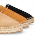 Women suede leather CLOG style espadrille shoes with STARS design.