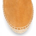 Women suede leather CLOG style espadrille shoes with STARS design.