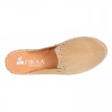 Women suede leather CLOG style espadrille shoes with STARS design.