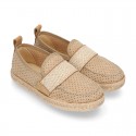 POINTS design Canvas kids Moccasin shoes espadrille style with elastic band.