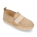 POINTS design Canvas kids Moccasin shoes espadrille style with elastic band.