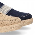 POINTS design Canvas kids Moccasin shoes espadrille style with elastic band.