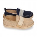 POINTS design Canvas kids Moccasin shoes espadrille style with elastic band.