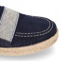 POINTS design Canvas kids Moccasin shoes espadrille style with elastic band.