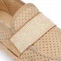 POINTS design Canvas kids Moccasin shoes espadrille style with elastic band.