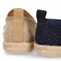 POINTS design Canvas kids Moccasin shoes espadrille style with elastic band.