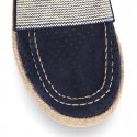 POINTS design Canvas kids Moccasin shoes espadrille style with elastic band.