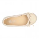 METAL canvas Ballet flat shoes with adjustable ribbon.