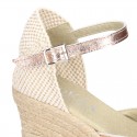 METAL Nappa leather Women edge espadrille shoes.