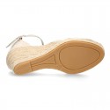 METAL Nappa leather Women edge espadrille shoes.