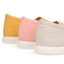 Cotton canvas Sneaker shoes GYM style with toe cap.