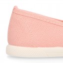 Cotton canvas Sneaker shoes GYM style with toe cap.