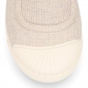 Cotton canvas Sneaker shoes GYM style with toe cap.