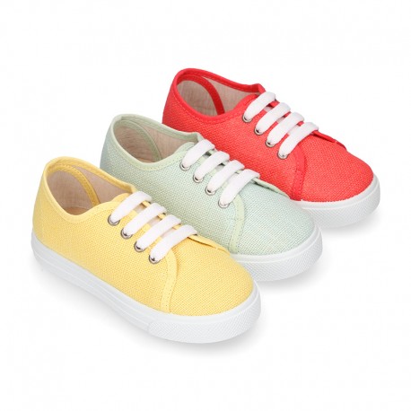 LINEN canvas kids Sneaker shoes.