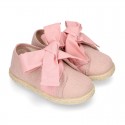 LINEN canvas Sneaker shoes espadrille style in pastel colors.