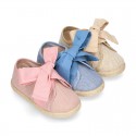 LINEN canvas Sneaker shoes espadrille style in pastel colors.