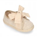 LINEN canvas Sneaker shoes espadrille style in pastel colors.