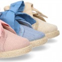 LINEN canvas Sneaker shoes espadrille style in pastel colors.