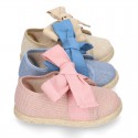 LINEN canvas Sneaker shoes espadrille style in pastel colors.