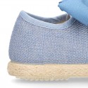 LINEN canvas Sneaker shoes espadrille style in pastel colors.