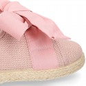 LINEN canvas Sneaker shoes espadrille style in pastel colors.